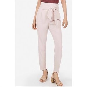 Express ankle high rise pant with tie waist
